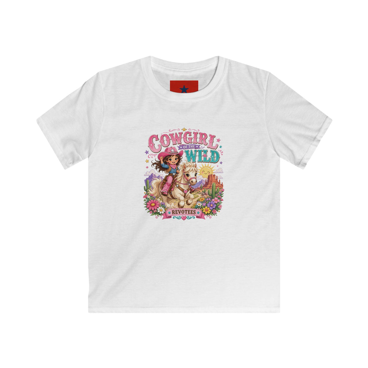 Revotees Kids Cowgirl at Heart Colorful Western Graphic Cowgirl Wild Print T-Shirt