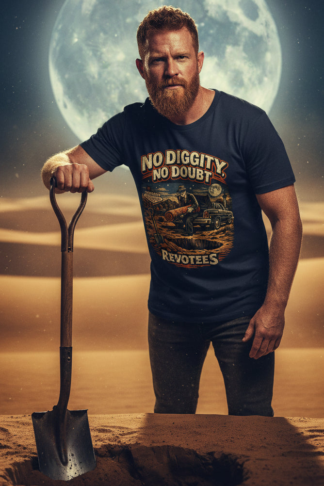 REVOTEES No Diggity No Doubt Retro Graphic Tee — Vintage Vegas Nightshirt Design
