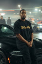 REVOTEES Box Tee - "Tru Playr 4 Real" Gold Script Graphic
