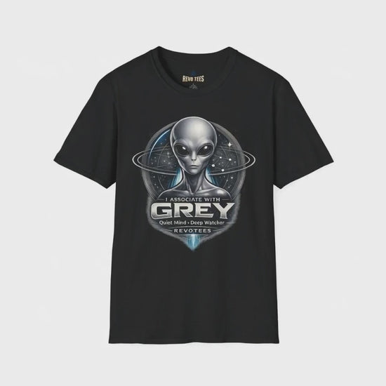 Revotees Alien Grey Retro Sci Fi Extraterrestrial Graphic T-Shirt