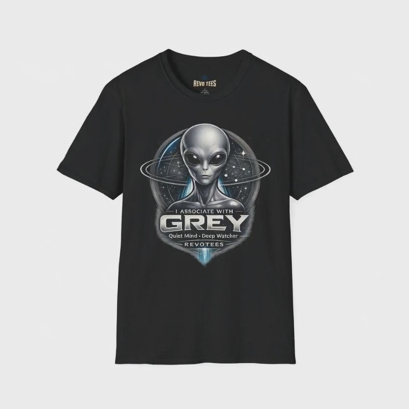 Revotees Alien Grey Retro Sci Fi Extraterrestrial Graphic T-Shirt