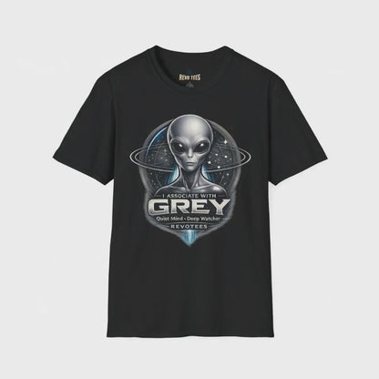Revotees Alien Grey Retro Sci Fi Extraterrestrial Graphic T-Shirt