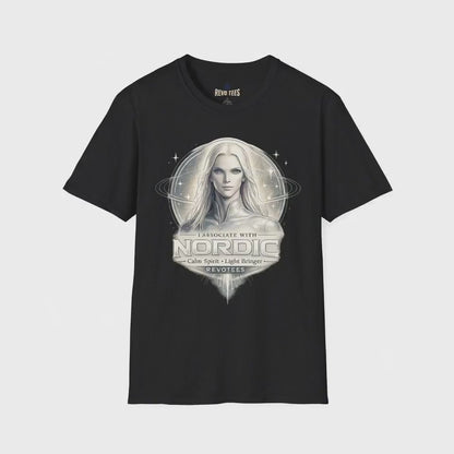 Revotees Nordic Goddess Ethereal Viking Celestial Portrait T-Shirt